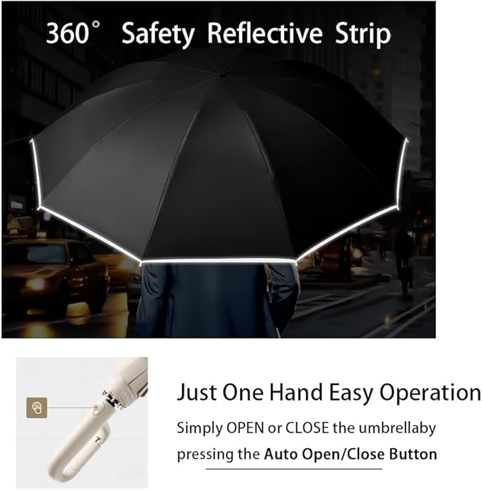 Automatic Folding Umbrella with U-Shaped Handle ShadeMate AutoFlex