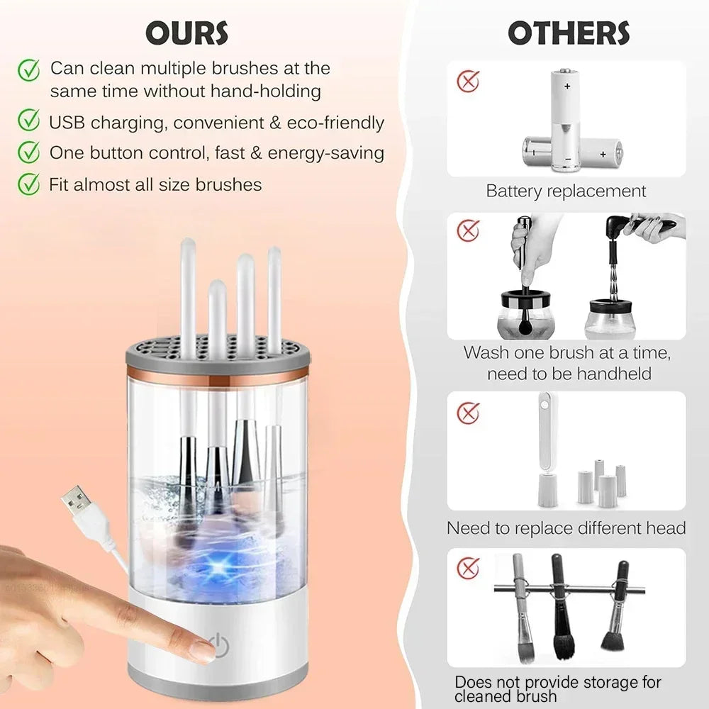 3 In 1 Electric Makeup Brush Cleaner Automatic Spinner