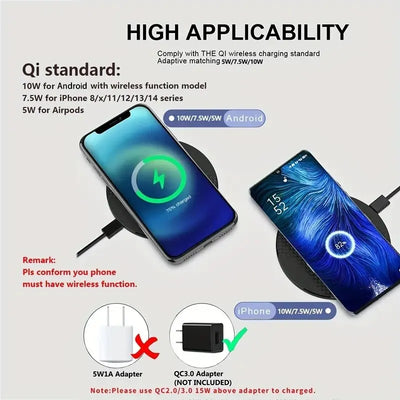 Wireless Charger Pad Stand Desktop Mobile Phone Fast Charging