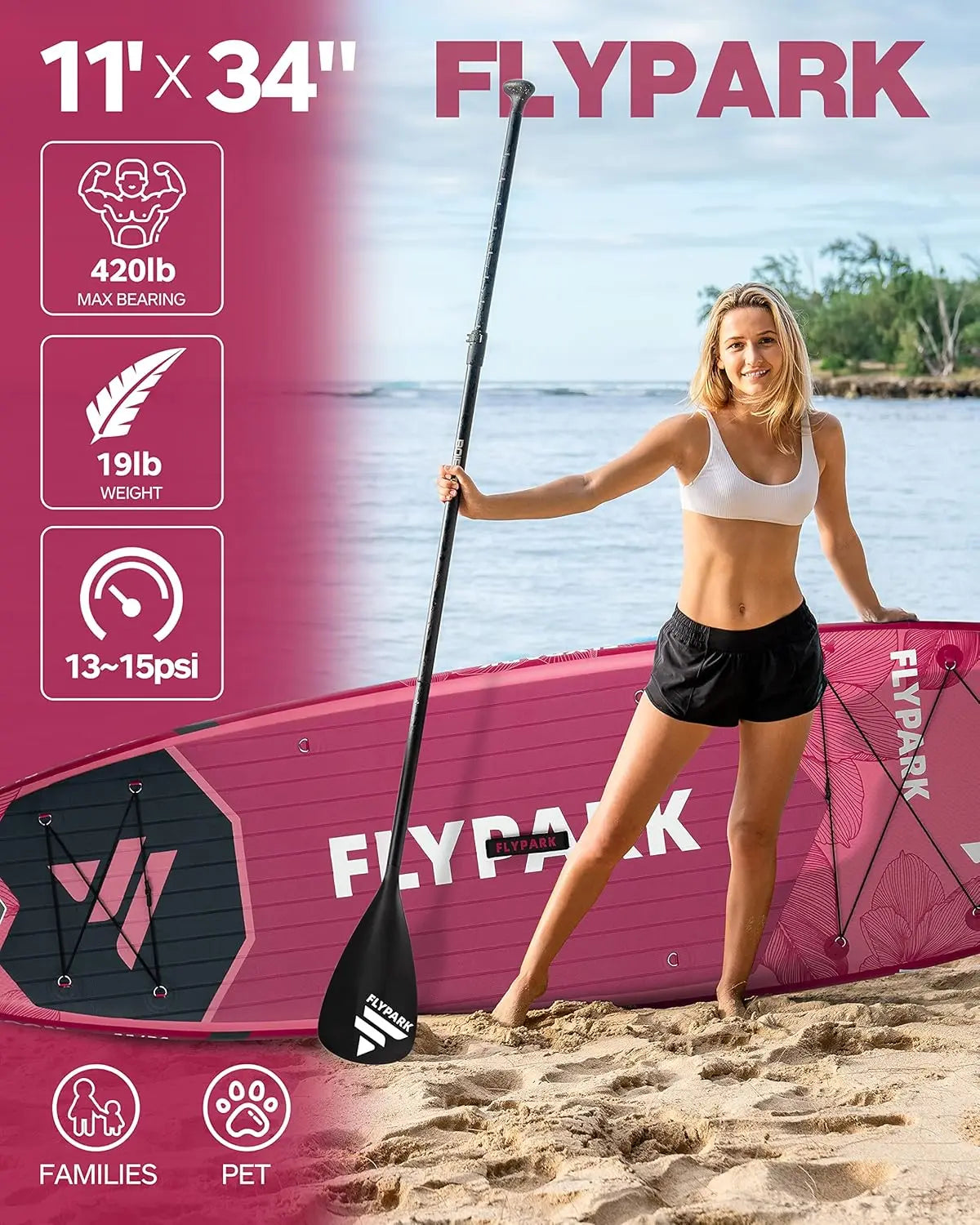 Extra Wide SUP  Inflatable, Yoga Stand Up Paddle Board