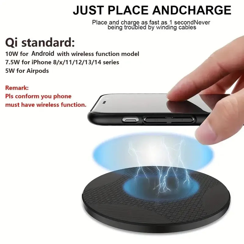 Wireless Charger Pad Stand Desktop Mobile Phone Fast Charging