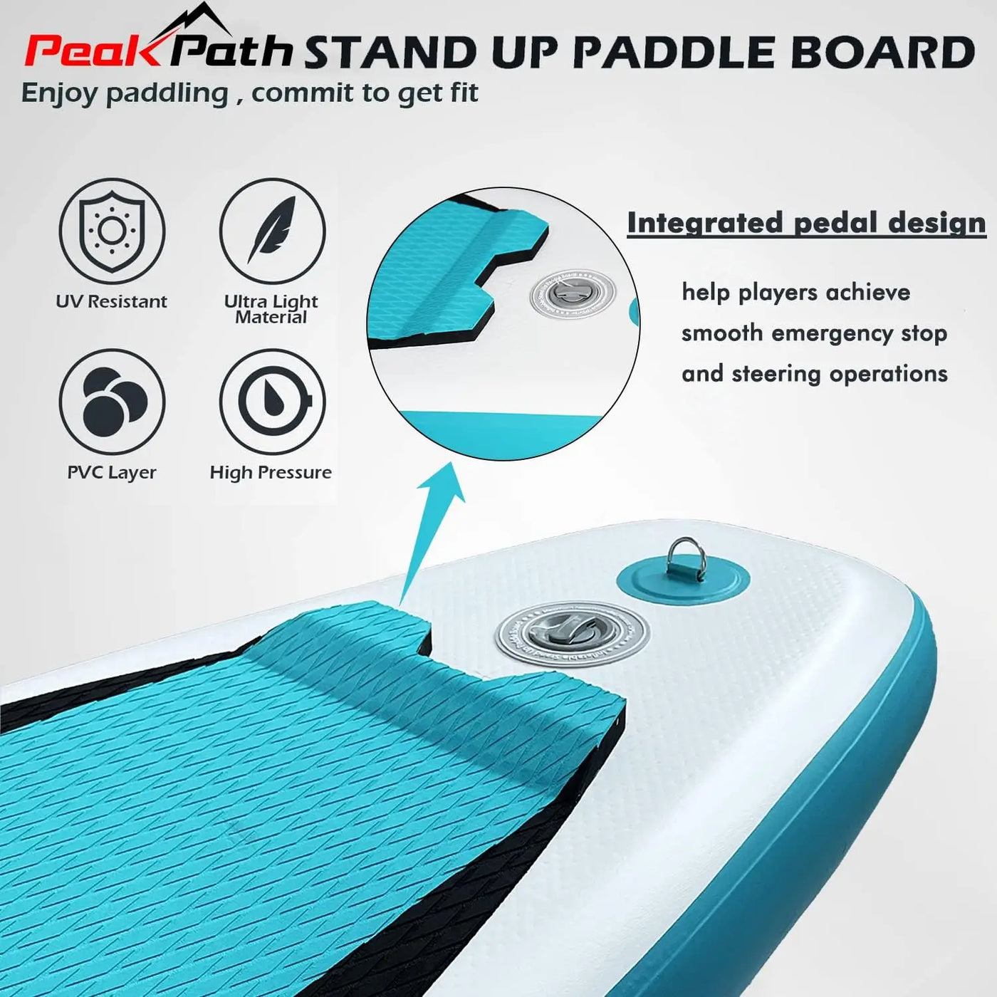 AquaBalance 6" SUP – Inflatable Stand-Up Paddle Board with Non-Slip Deck & Control Fin