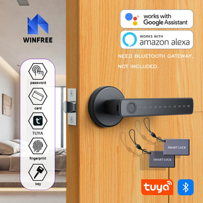 Smart Keyless Fingerprint Lock with Tuya, Bluetooth, Alexa & Google Assistant