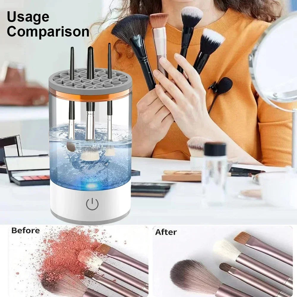 3 In 1 Electric Makeup Brush Cleaner Automatic Spinner