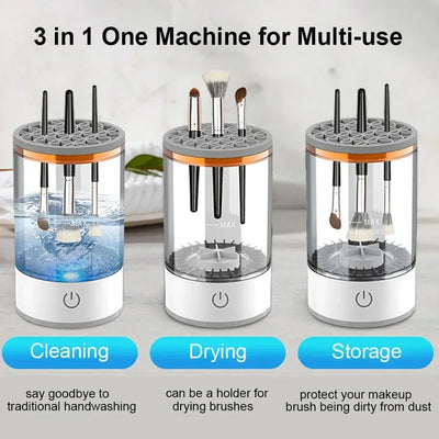 3 In 1 Electric Makeup Brush Cleaner Automatic Spinner