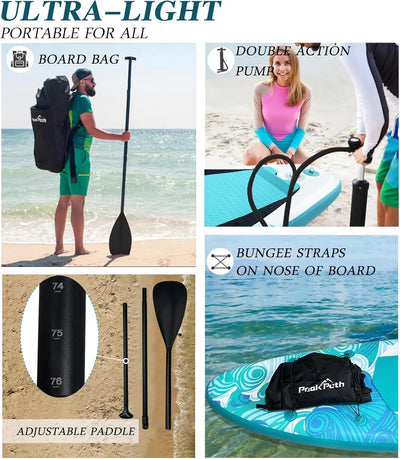 AquaBalance 6" SUP – Inflatable Stand-Up Paddle Board with Non-Slip Deck & Control Fin