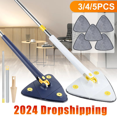 Triangle Mop 360° Rotatable Spin Cleaning Mop  Squeeze Wet