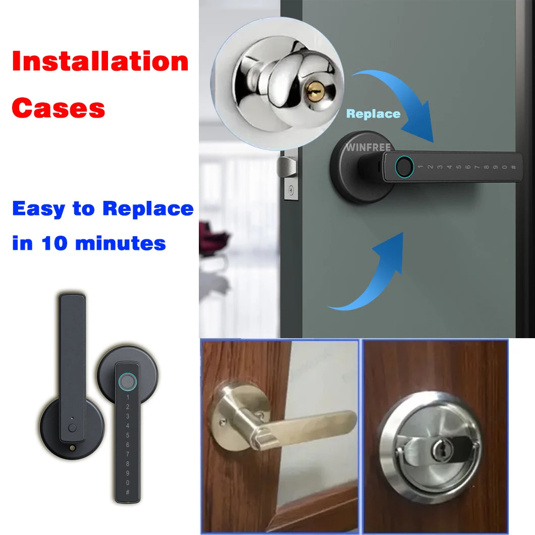 Smart Keyless Fingerprint Lock with Tuya, Bluetooth, Alexa & Google Assistant