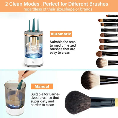 3 In 1 Electric Makeup Brush Cleaner Automatic Spinner