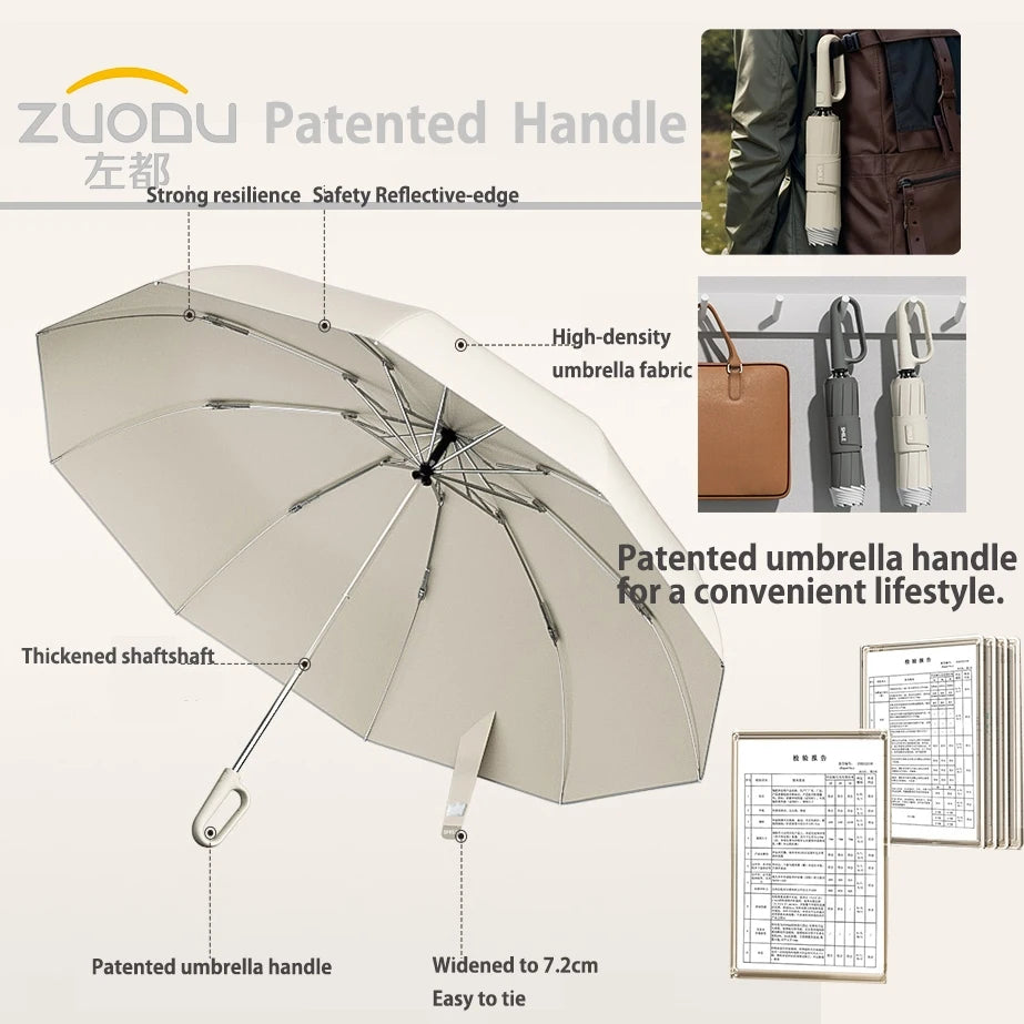 Automatic Folding Umbrella with U-Shaped Handle ShadeMate AutoFlex