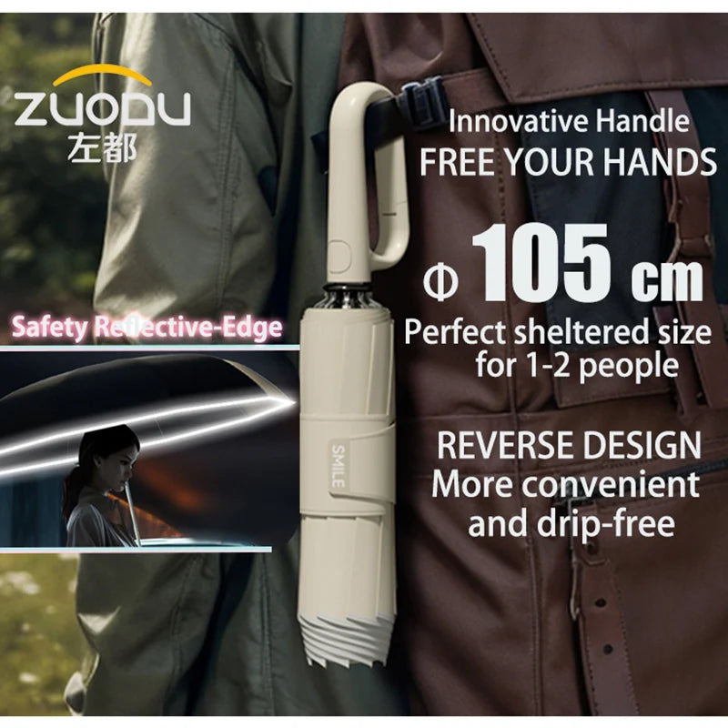 Automatic Folding Umbrella with U-Shaped Handle ShadeMate AutoFlex