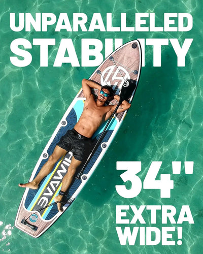 Inflatable Stand-Up Paddle Board 11' x 34" x 6" SUP Board, 350 lbs Capacity, Pet-Friendly